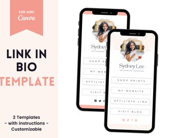 Link In Bio Instagram Template | Website Instagram Template | LinkTree | Instagram Landing Page | IG Link in Bio | Instagram Website | Canva