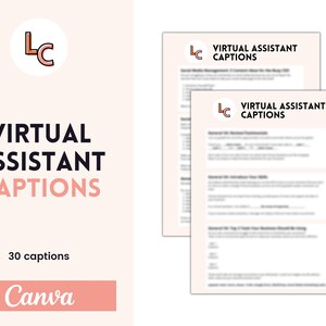 Virtual Assistant Social Media Captions | Captions for Instagram | Social Media Templates | Canva Templates | Virtual Assistance | Captions