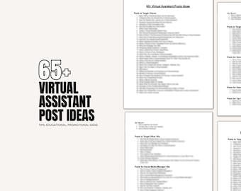Ideas de publicaciones de asistente virtual / Ideas de contenido de asistente virtual / Publicaciones de redes sociales de asistente virtual / Plan de redes sociales /Asistente virtual