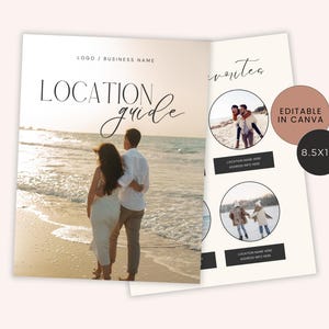 Location Guide for Photographers | Editable Canva Photography Location Template | Client Photography Guides | Photographer Guide Templates