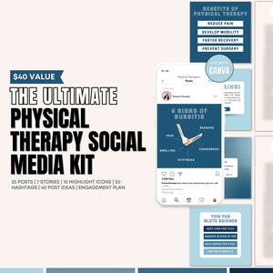 Physical Therapy Bundle | Canva Templates | Physical Therapist | Clinic Social Media Posts | Social Media Facebook Posts | Instagram Posts