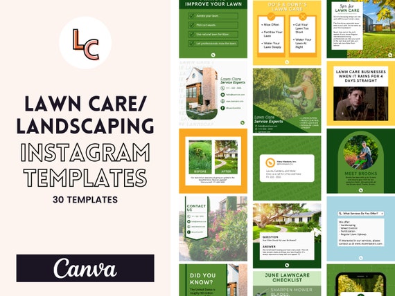Lawn Care Business | Landscaper Posts | Canva Social Media Posts | Landscaper Social Media | Lawn Care Social Media | Canva Templates | Lawn