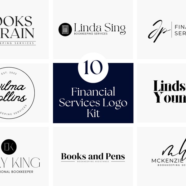 Finance Logos | Bookkeeper Logos Canva | Branding For Business | Bookkeeping | Financial Services Template | Accountant Logo | Bank Logo