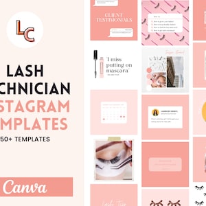 Lash Tech Instagram Templates | Lash Technician Instagram Templates | IG Story Templates | Templates for Instagram | Editable Canva Template