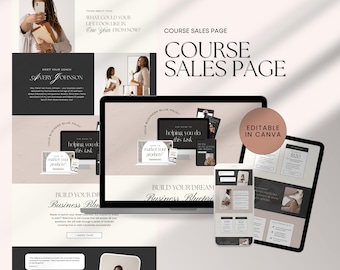 Luxury Canva Sales Page | Course Sales Page | Canva Landing Page | Website for Coaches Canva Website | Course Creator Sales Funnel Page