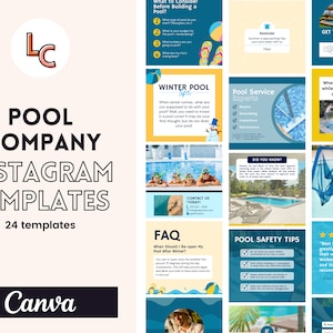 Pool Care Business | Pool Maintenance Posts | Canva Social Media Posts | Pool Company Social Media | Pool Care Social Media | Canva Template