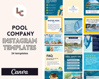 Pool Care Business | Pool Maintenance Posts | Canva Social Media Posts | Pool Company Social Media | Pool Care Social Media | Canva Template