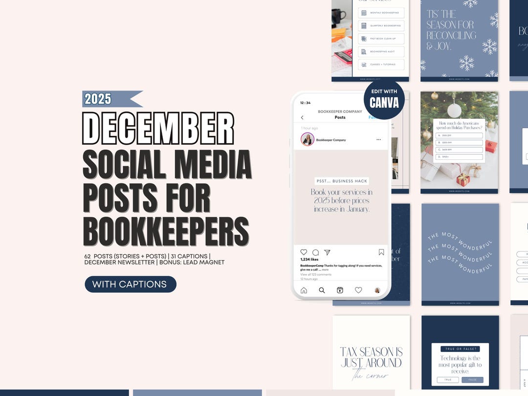 December 2025 Bookkeeping Posts WITH CAPTIONS | December Bookkeeper ...