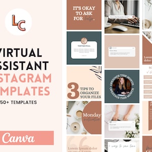 Virtual Assistant Social Media Templates | VA Social Media | Virtual Assistant Templates | VA Instagram | Virtual Assistant Ebook | Branding