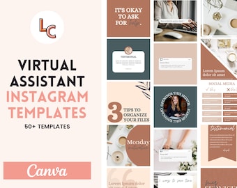 Plantillas de redes sociales para asistentes virtuales / Plantillas de redes sociales para asistentes virtuales / Instagram para asistentes virtuales / Libro electrónico para asistentes virtuales / Branding