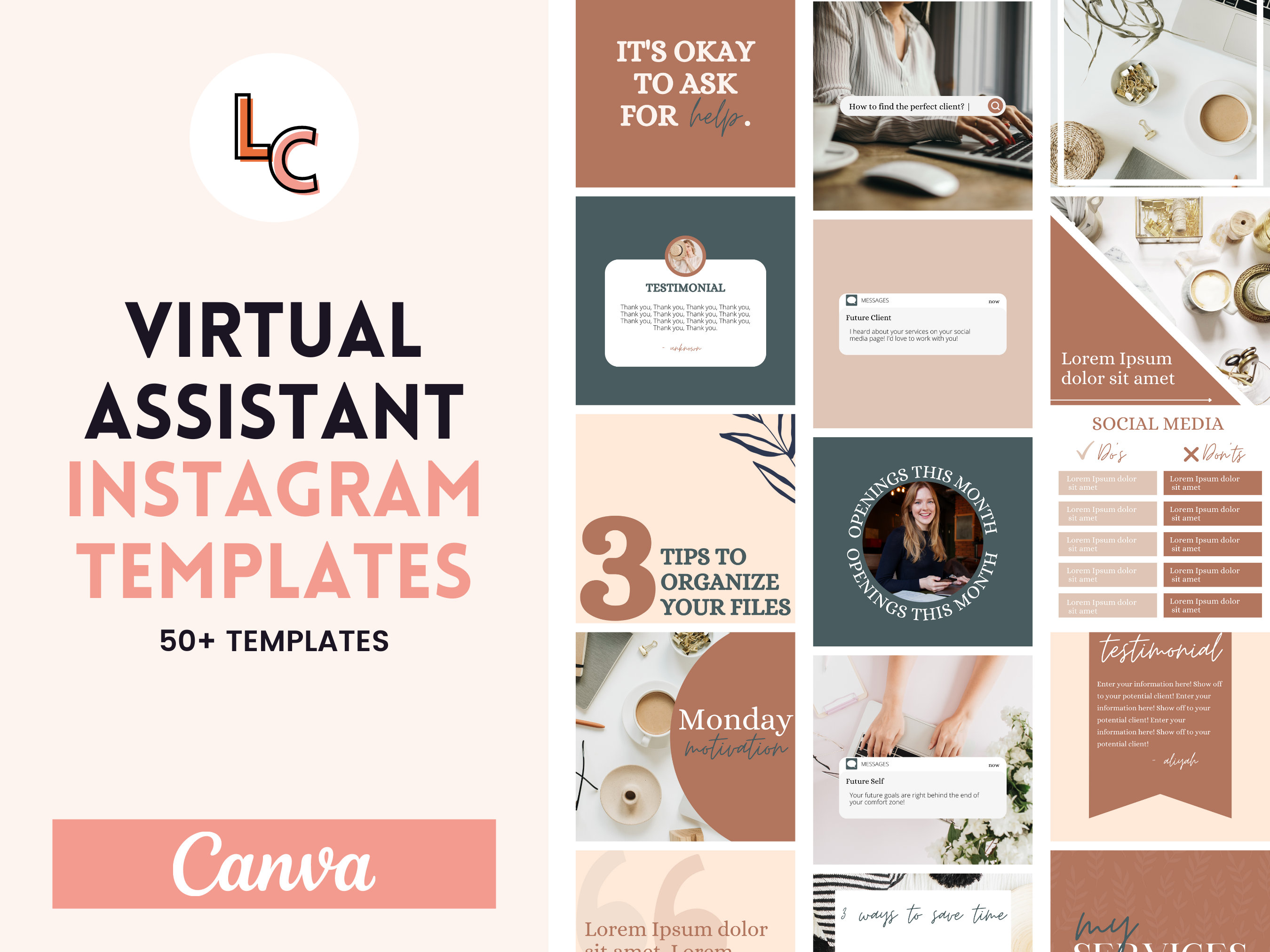 Virtual Assistant Social Media Templates VA Social Media Etsy