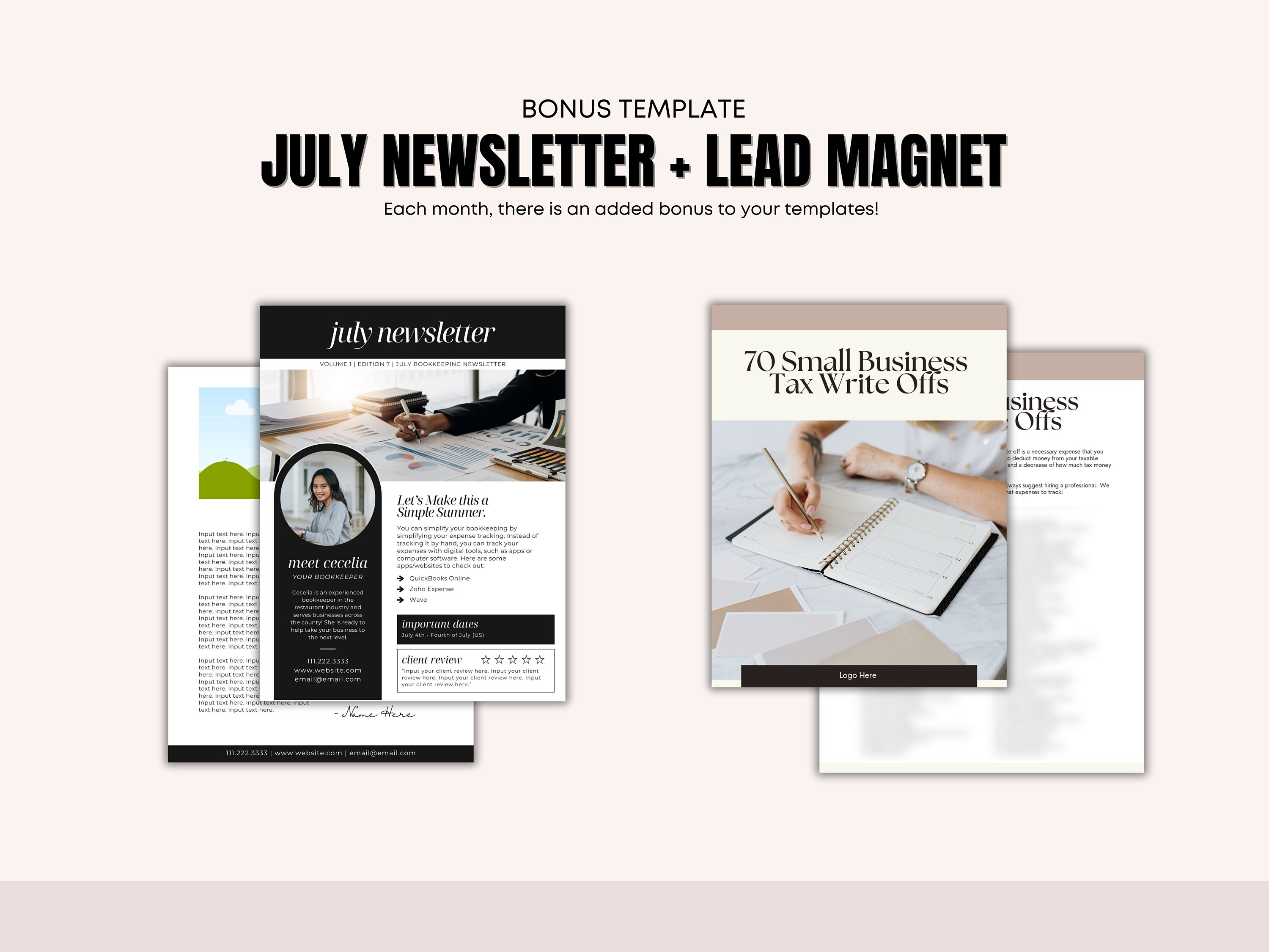 July 2024 Bookkeeping Posts July Bookkeeper Marketing Captions and