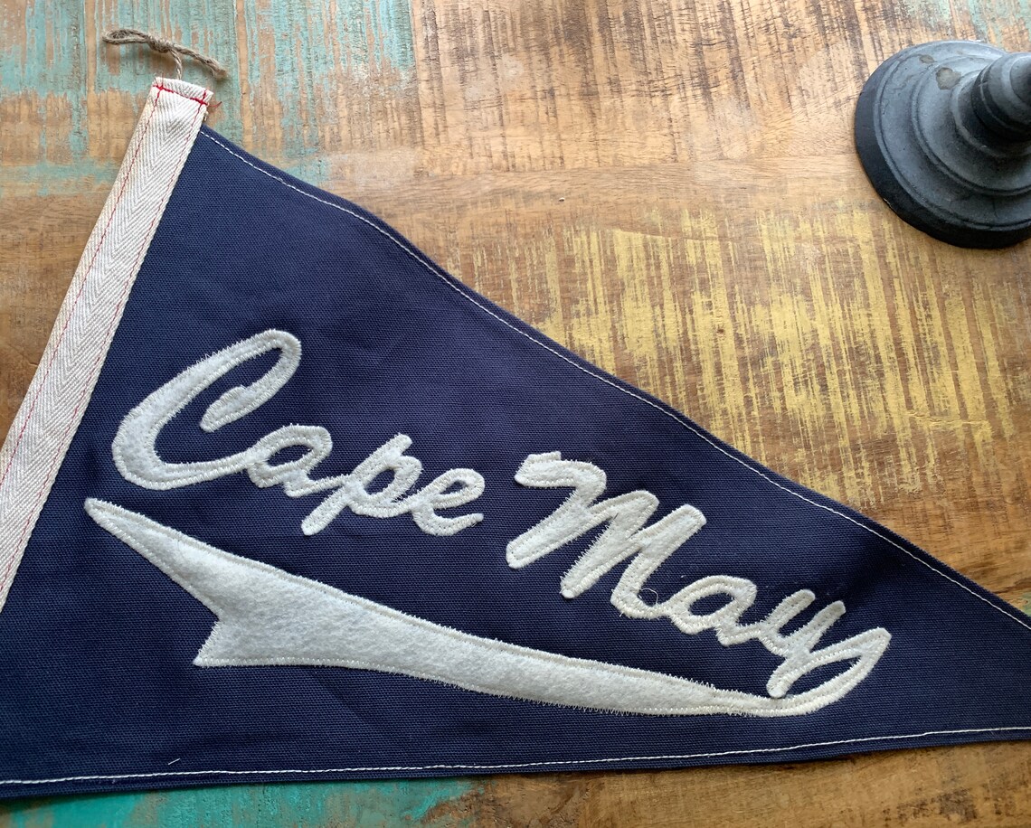 Cape May Vintage Town Pennant Hand Sewn Etsy