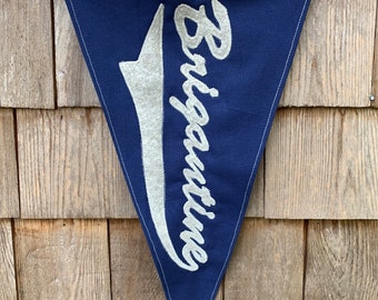 Brigantine Vintage town pennant - Hand sewn