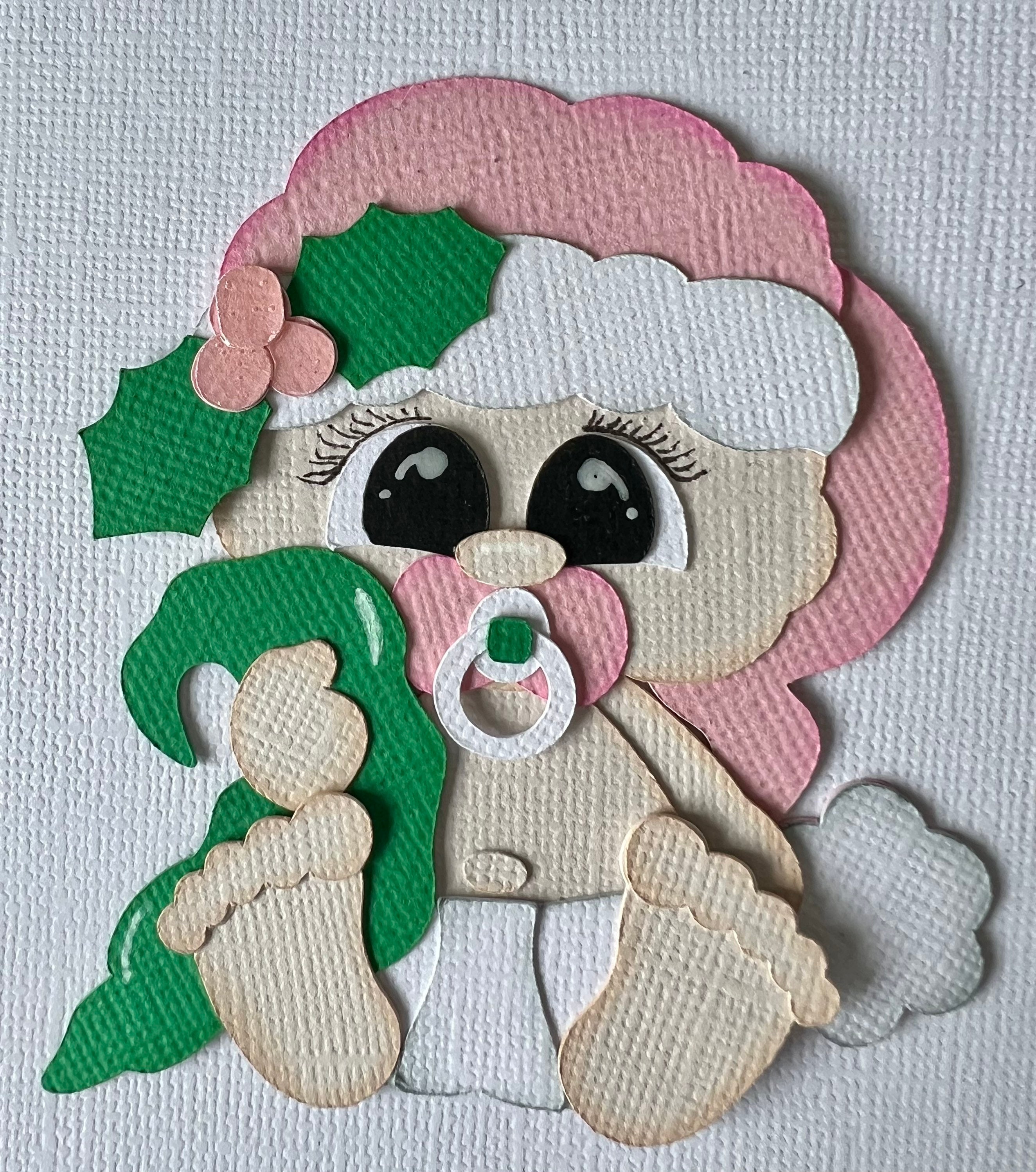 Baby Girl Xmas Die Cut Paper Piecing for Scrapbooking and Card Etsy
