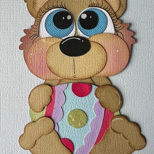 Easter Bear die cut paper pieced for scrapbooking or cardmaking