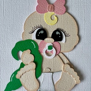 Rassemblement de papier découpé pour bébé fille pour le scrapbooking et la fabrication de cartes