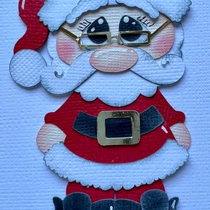 Santa die cut paper pieced for scrapbooking and cardmaking