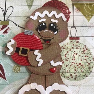 Gingerbread man die cut paper piecing for scrapbooking or cardmaking