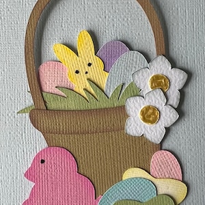 Panier d'oeufs de Pâques en papier découpé pour le scrapbooking et la fabrication de cartes