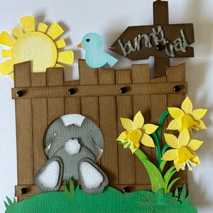 Easter Bunny Die cut paper pieced for scrapbook