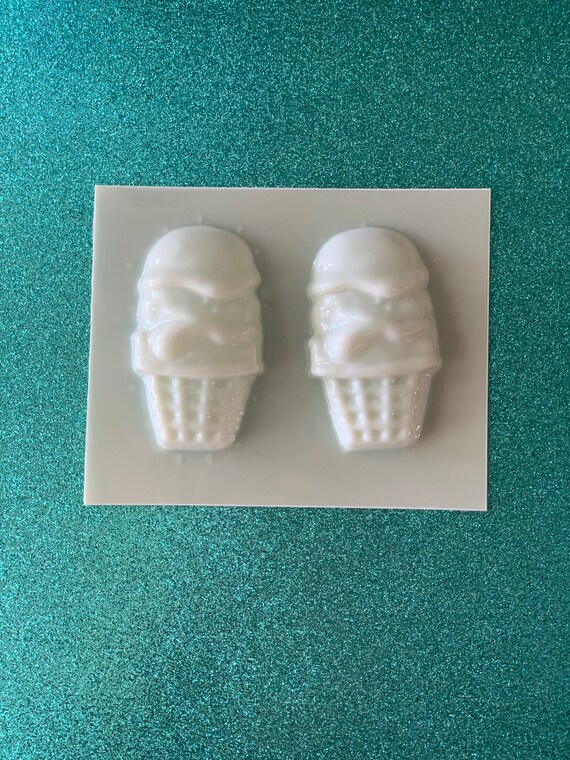 2 Ice Cream Cones Plastic Mold for Soap Making or Plaster Etsy