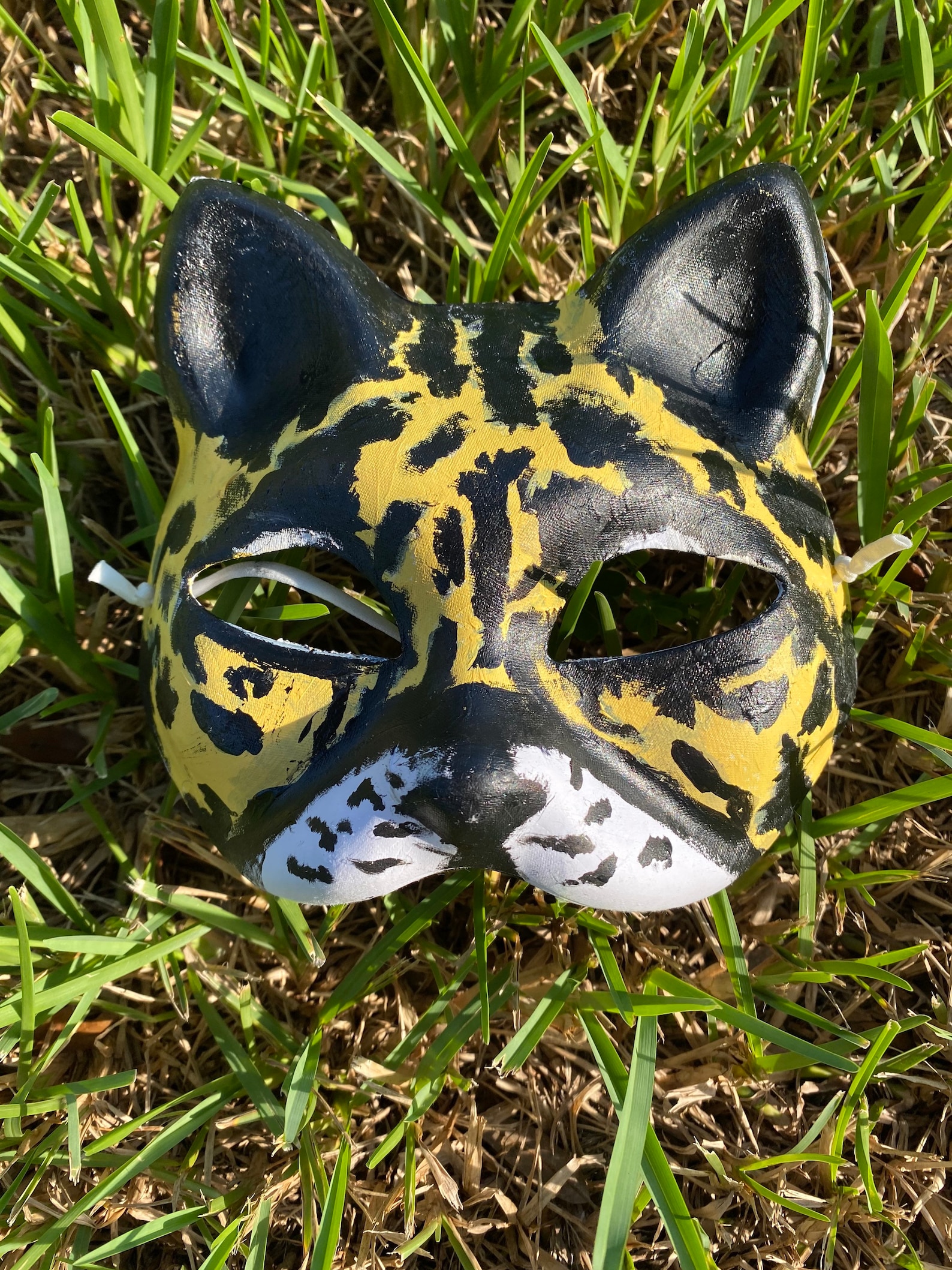 Patterned leopard therian mask | Etsy