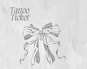 Tattoo Tickets by Tattooist Kelly | Flash Designs | Dainty Ribbon | Tattoo Design Art | Dragon Tattoo