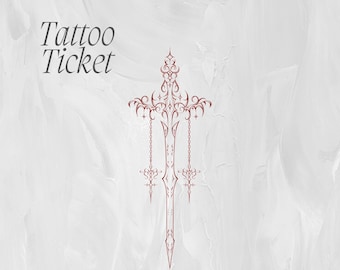 Tattoo Tickets by Tattooist Kelly | Flash Designs | Cyber Sword | Tattoo Design Art | Cyber Sigilism Sword Tattoo