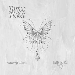 Tattoo Tickets by Tattooist Kelly | Flash Designs | Butterfly Charm | Tattoo Design Art | Dragon Tattoo