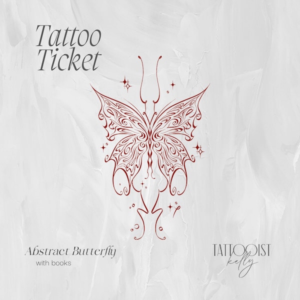 Tattoo Tickets by Tattooist Kelly | Flash Designs | Abstract Butterfly | Tattoo Design Art | Butterfly Tattoo