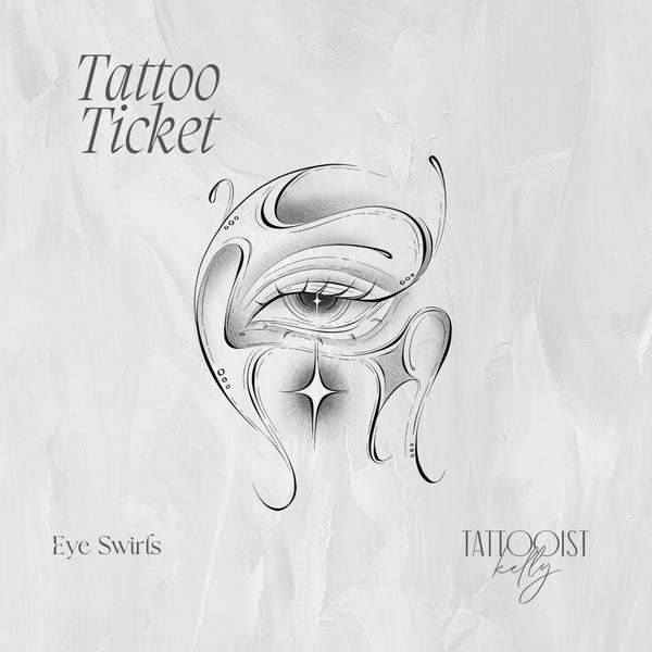 Tattoo Tickets by Tattooist Kelly | Flash Designs | Eye Swirls | Tattoo Design Art | Floral Tattoo