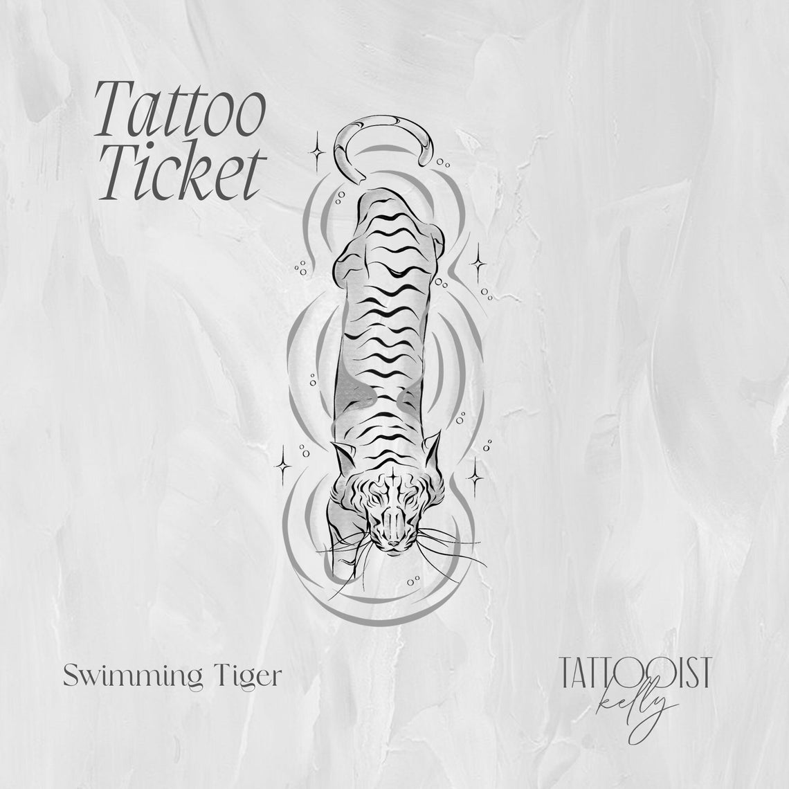 Tattoo Tickets by Tattooist Kelly | Flash Designs | Swimming Tiger ...