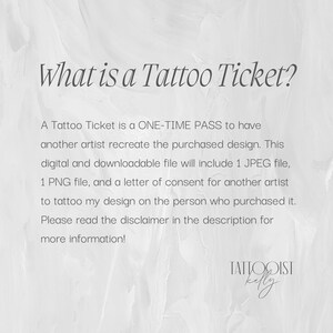 Tattoo Tickets by Tattooist Kelly | Flash Designs | Floral Bookmark | Tattoo Design Art | Floral Tattoo image 2