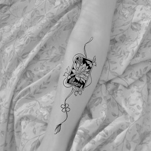 Tattoo Tickets by Tattooist Kelly | Flash Designs | Floral Bookmark | Tattoo Design Art | Floral Tattoo image 3