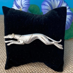 Art Deco greyhound brooch, Antique greyhound brooch, figural brooch, dog brooch, hound brooch
