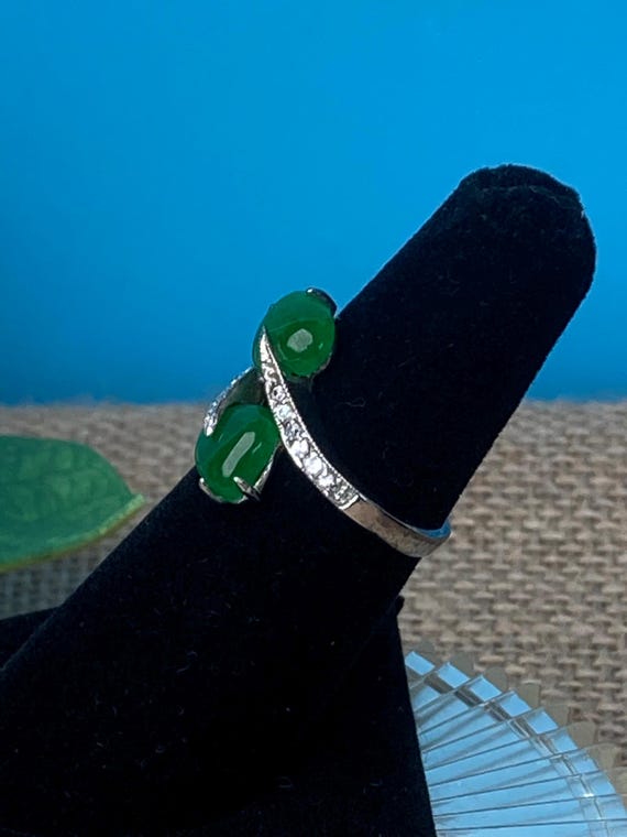 Sterling silver nephrite ring - image 6