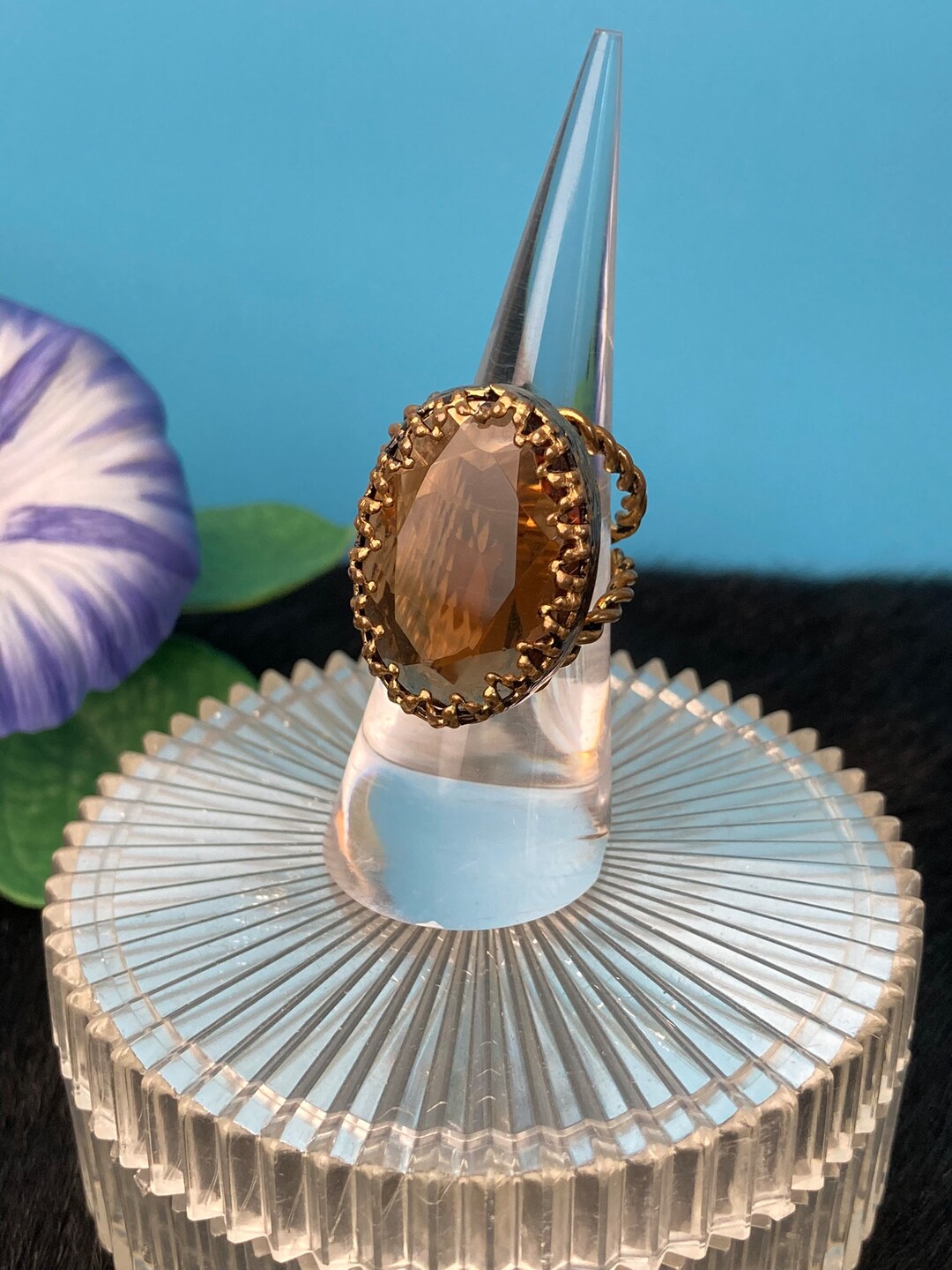 Vintage Ring, Vintage Statement Ring, Large Glass Ring, West Germany ...