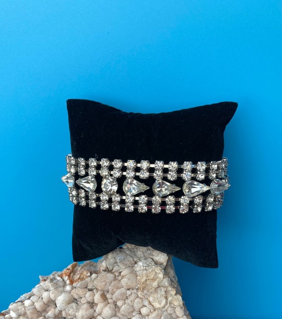 Rhinestone bracelet, vintage rhinestone bracelet, 