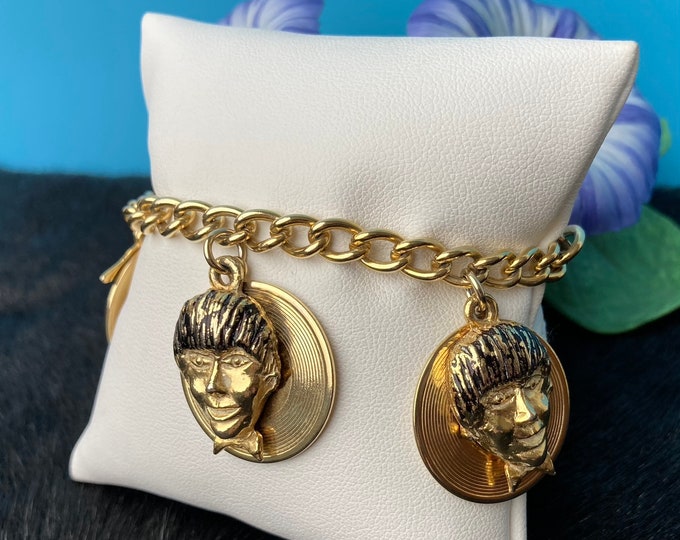 Vintage Charm Bracelet, Beatles Charm Bracelet, 1960s Beatles Bracelet