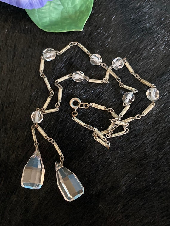 Art Deco glass necklace, vintage glass necklace, … - image 3