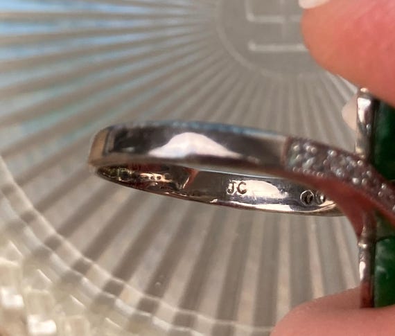 Sterling silver nephrite ring - image 2