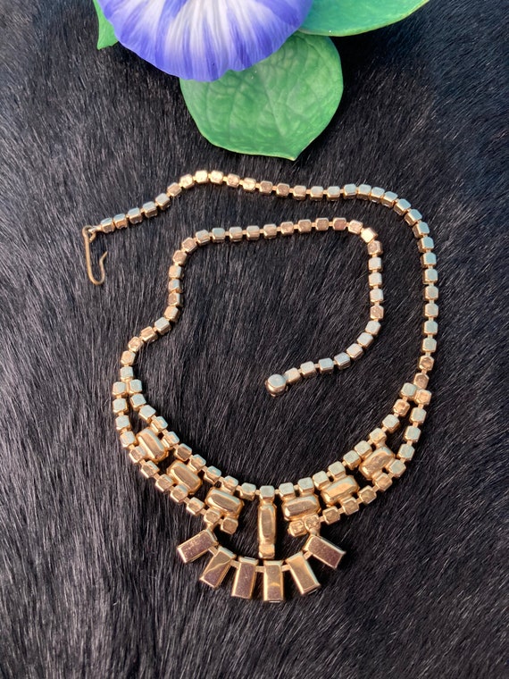 Vintage rhinestone necklace, aurora borealis neck… - image 5