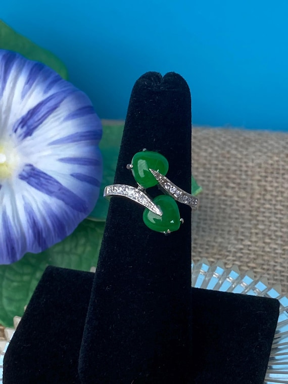 Sterling silver nephrite ring - image 8