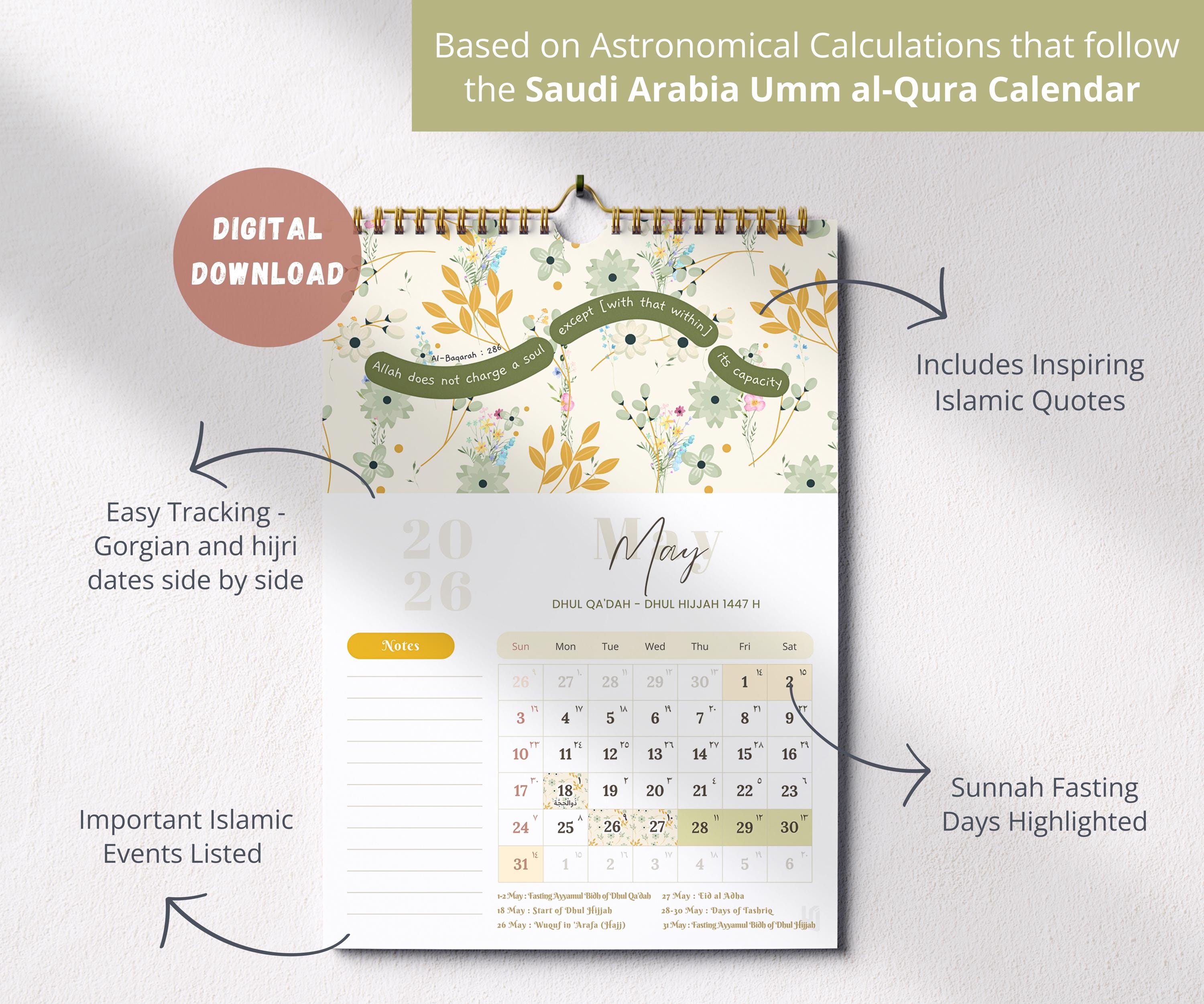2026 Islamic Calendar for Productivity Islamic Hijri Timeline Digital ...
