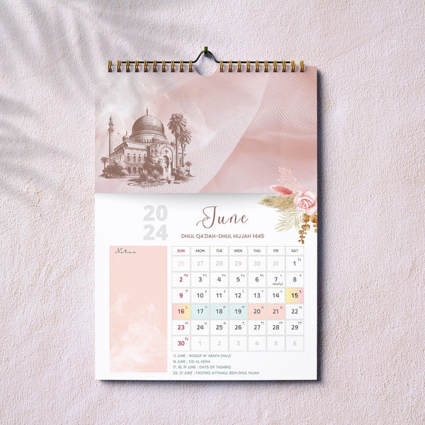 2024 Islamic Calendar for Productivity Islamic Hijri Timeline 1445, Hijri Calendar Digital Print Calendar for Muslims, Muslim Calendar 2024