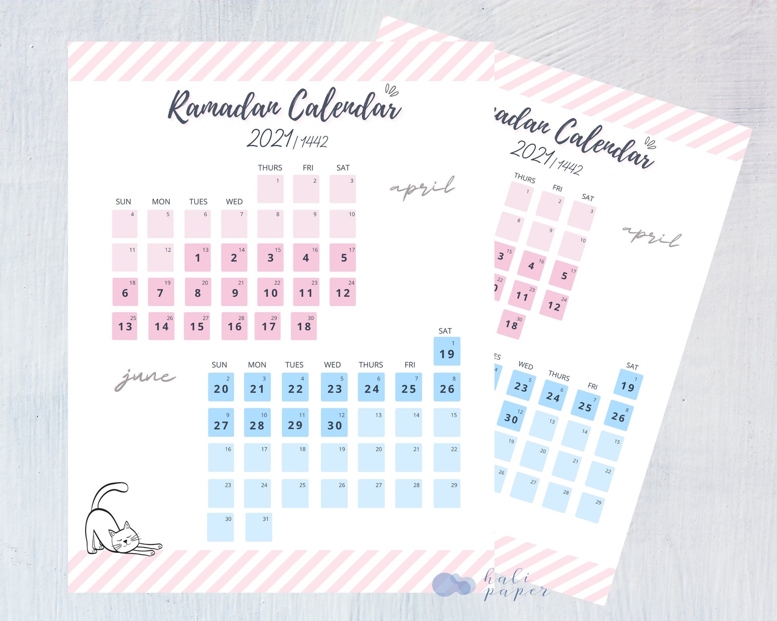 2021 Ramadan Printable Calendar pdf Digital download Ramadan | Etsy
