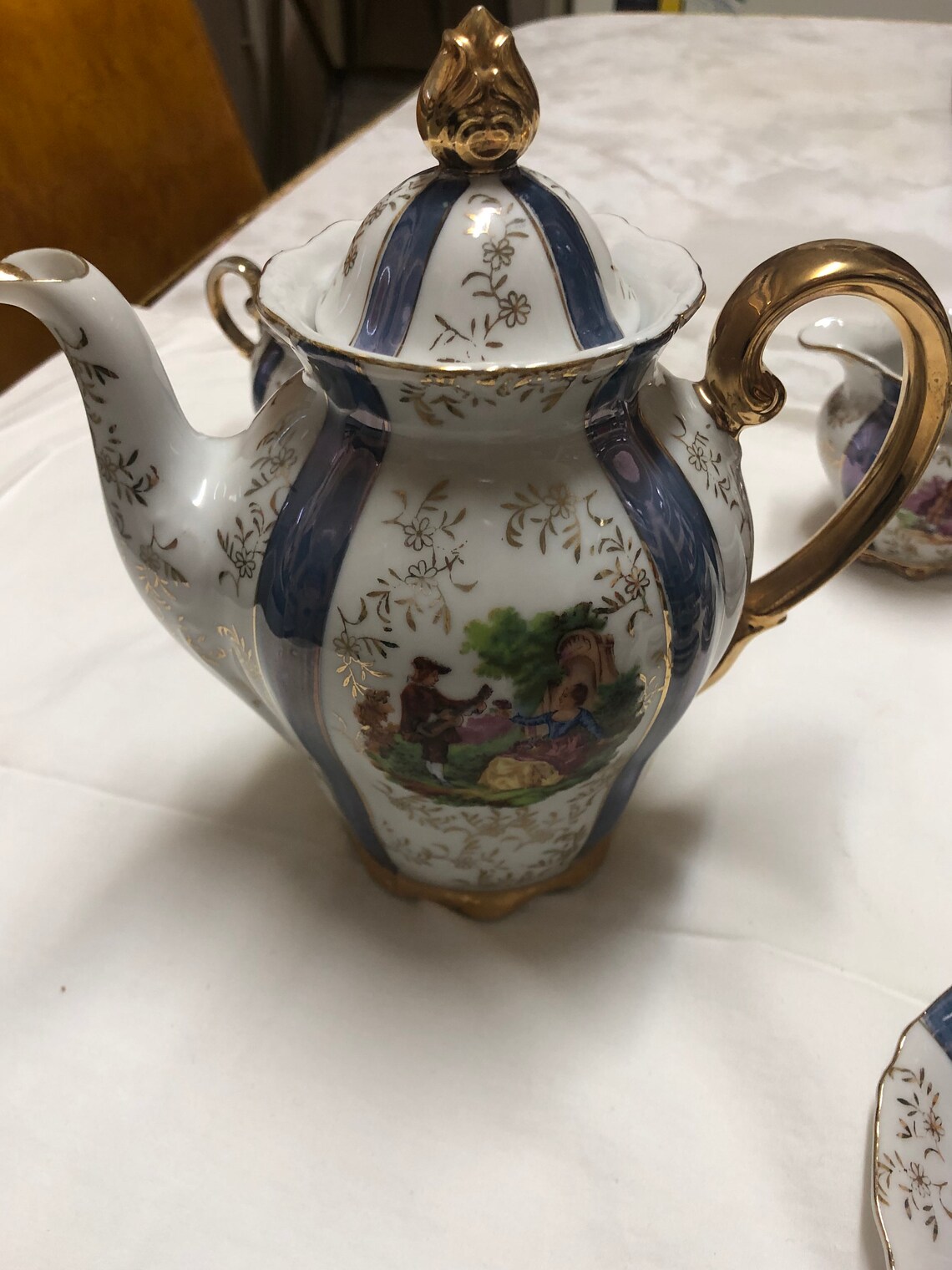 Vintage Italian tea set late 1950s painted floral and Etsy