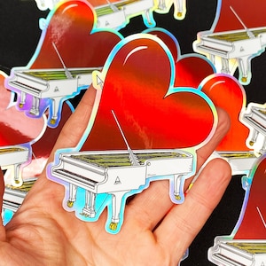Valentine&#39;s Day Heart Piano Sticker