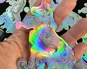 Poetic Unicorn Holographic Sticker
